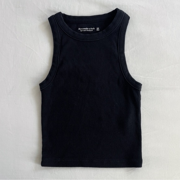 Abercrombie & Fitch Tops - Abercrombie Essential Cropped High-Neck Rib Tank | Black | Size XXS | NWOT